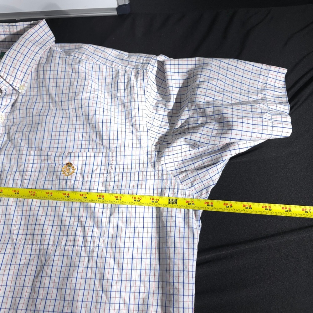 Lauren Ralph Lauren Mens L Button Down Short Sleeve Plaid Shirt Casual Designer - Picture 4 of 11